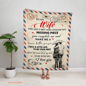 blanket for wife you complete me make me a better person couple ring love mail - Super King - Ettee