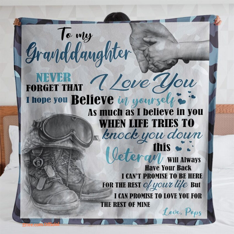 To My Granddaughter Quilt Blanket From Grandma Never Forget