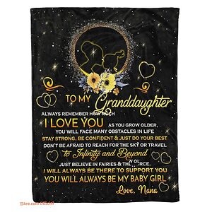 To My Granddaughter Quilt Blanket From Nana Always Remember - Super King - Ettee