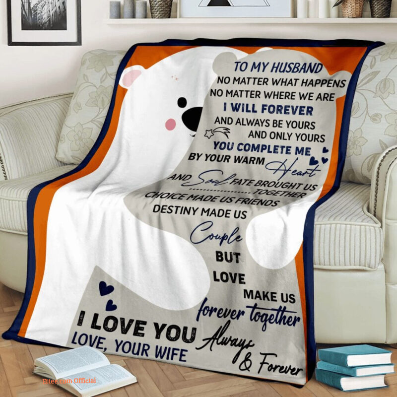 Valentine Husband And Wife Couple I Love You Quilt Blanket. Foldable And Compact
