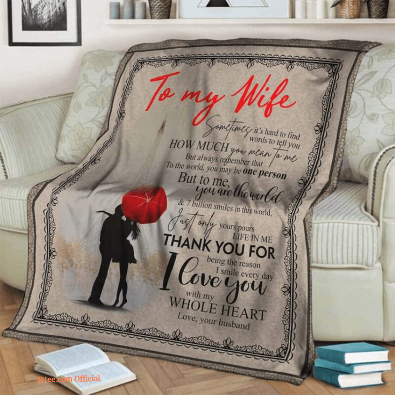 blanket for wife i love you with me whole heart