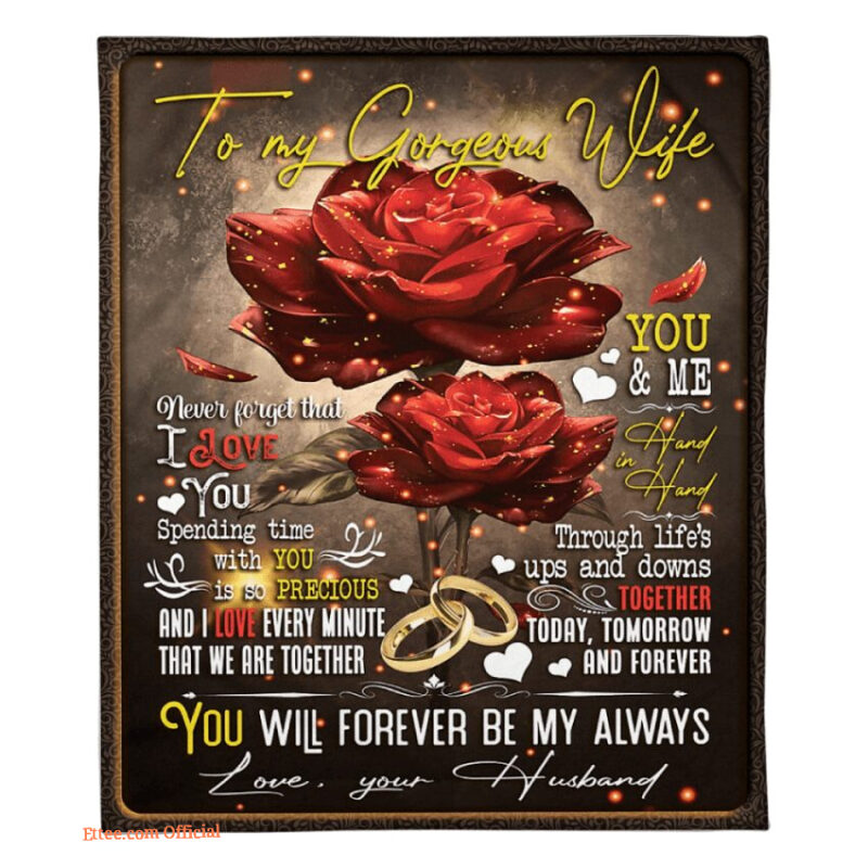 blanket for wife valentine birthday couple rings roses