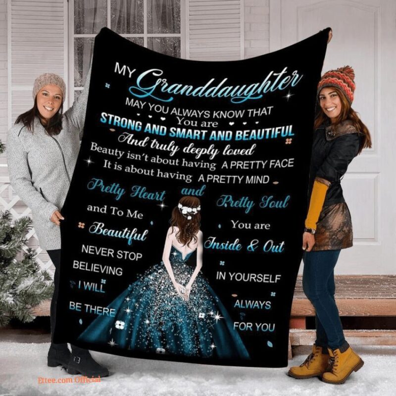 To My Granddaughter Quilt Blanket Girl Strong And Smart And Beautiful