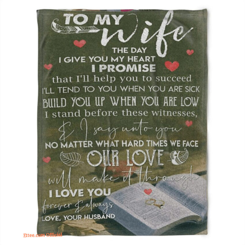 blanket for wife romantic the day i give you my heart