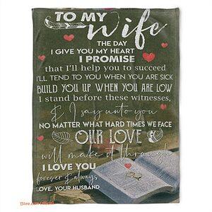 blanket for wife romantic the day i give you my heart - Super King - Ettee