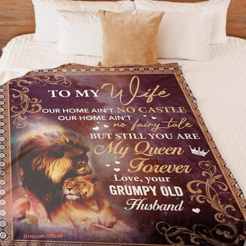 blanket for wife for valentine lion couple our home aint no castle