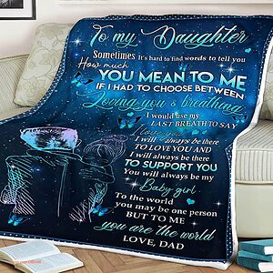 Butterfly Family Quilt Blanket To My Daughter I Love You. Foldable And Compact - Super King - Ettee