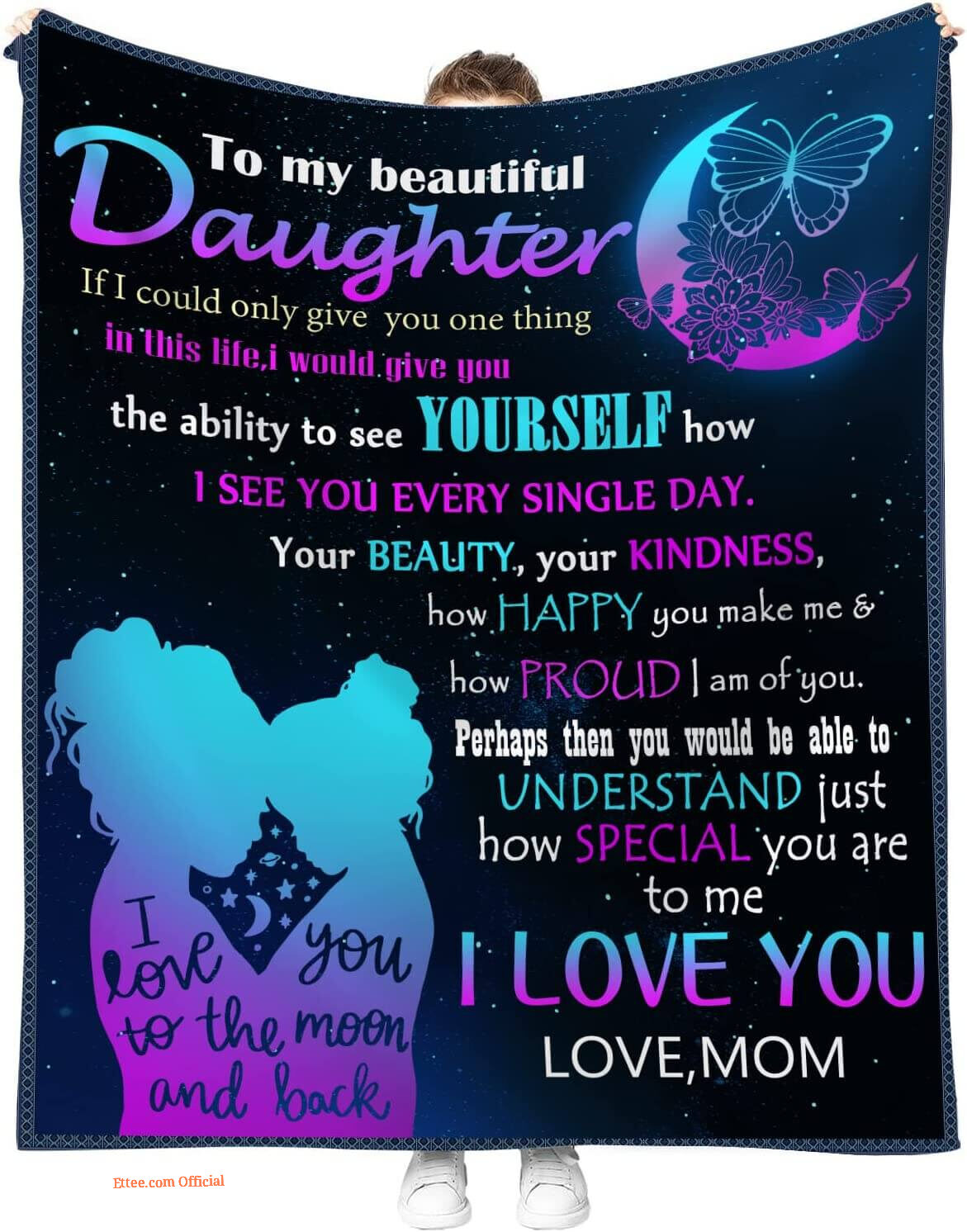 To My Daughter Gift From Mom Quilt Blanket Purple Butterfly To My Daughter Gift From Mom Quilt Blanket Purple Butterfly - Ettee - mom quilt blanket