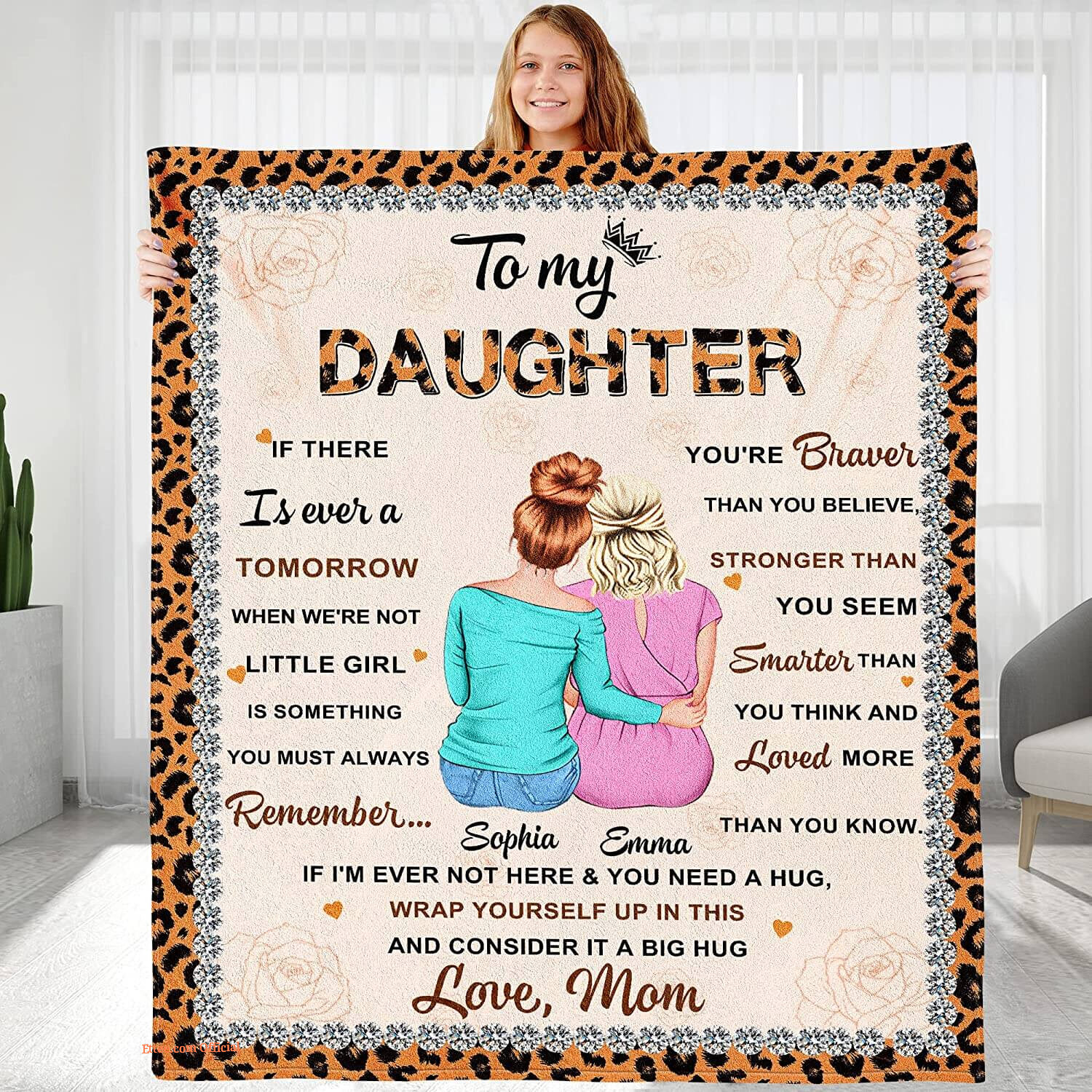 Flower Butterfly Quilt Blanket To My Daughter With Brave Wings Flower Butterfly Quilt Blanket To My Daughter With Brave Wings - Ettee - Brave Wings