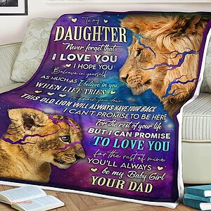 Lion Quilt Blanket To My Daughter. Foldable And Compact - Super King - Ettee