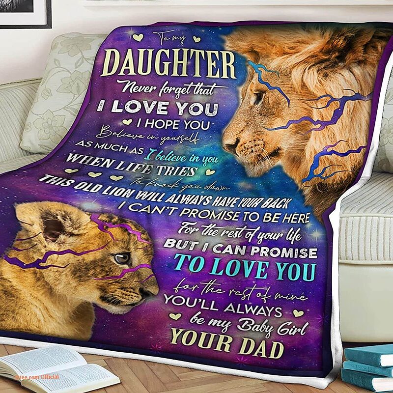 Lion Quilt Blanket To My Daughter. Foldable And Compact - Super King - Ettee