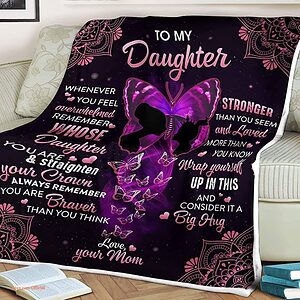 Butterfly Quilt Blanket To My Daughter Your Crown Always Remember You - Super King - Ettee