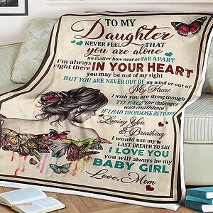 Butterfly Girl Quilt Blanket To My Daughter. Lightweight And Smooth Comfort - Super King - Ettee