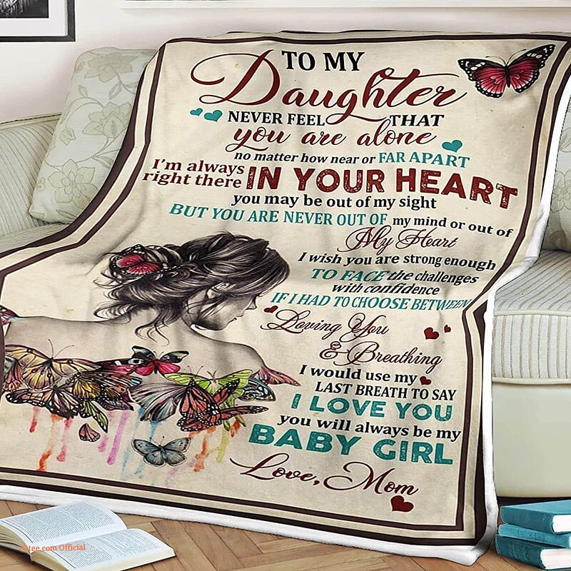 Butterfly Girl Quilt Blanket To My Daughter. Lightweight And Smooth Comfort - Super King - Ettee