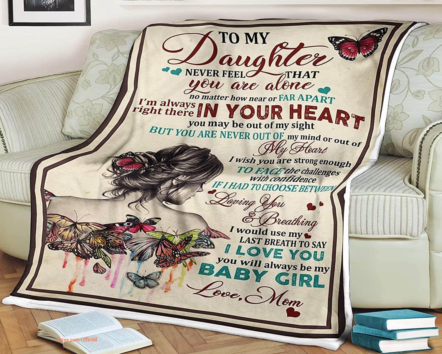 Butterfly Girl Quilt Blanket To My Daughter. Lightweight And Smooth Comfort Butterfly Girl Quilt Blanket To My Daughter. Lightweight And Smooth Comfort - Ettee - Butterfly Girl Quilt Blanket