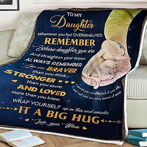 Elephant Quilt Blanket To My Daughter Whose Daughter You are Remember - Super King - Ettee