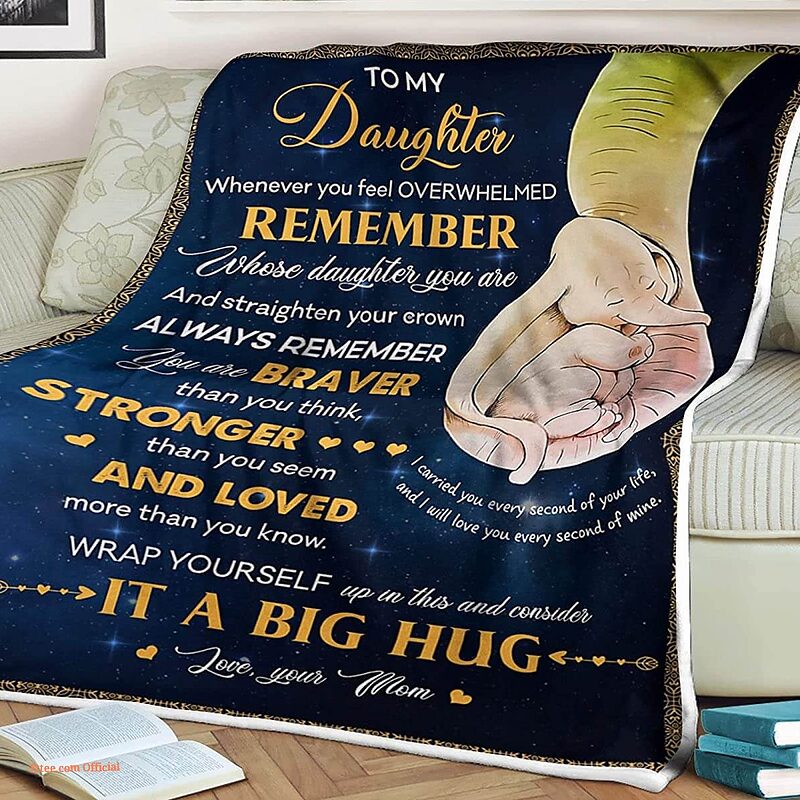 Elephant Quilt Blanket To My Daughter Whose Daughter You are Remember - Super King - Ettee