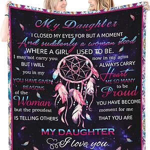 To My Daughter Quilt Blanket - Foldable, Compact & Soft Touch - Super King - Ettee