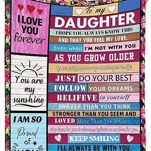 To My Daughter Quilt Blanket - I Love You Forever - Super King - Ettee