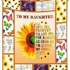 To My Daughter Quilt Blanket Gifts From Mom Dad Cozy Flannel - Super King - Ettee