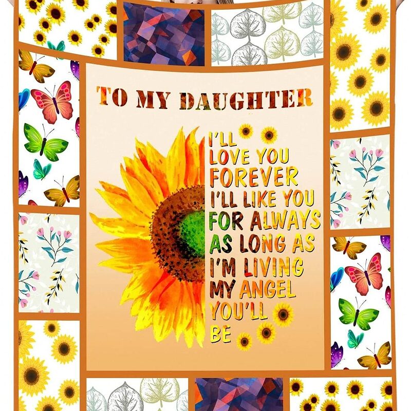 To My Daughter Quilt Blanket Gifts From Mom Dad Cozy Flannel - Super King - Ettee