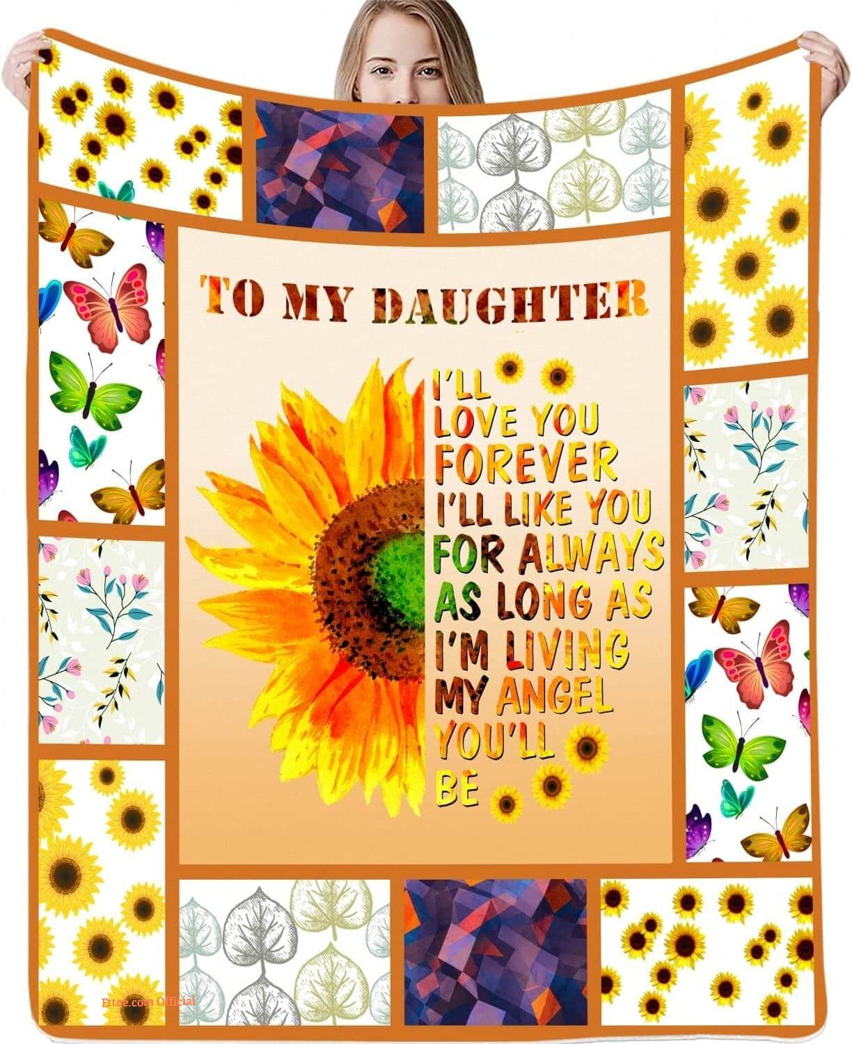 To My Daughter Quilt Blanket - I Love You Forever To My Daughter Quilt Blanket - I Love You Forever - Ettee - Daughter Quilt Blanket