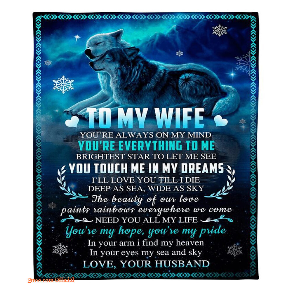 blankets to my wife valentine day gift for wife you me wolf - Ettee - blankets