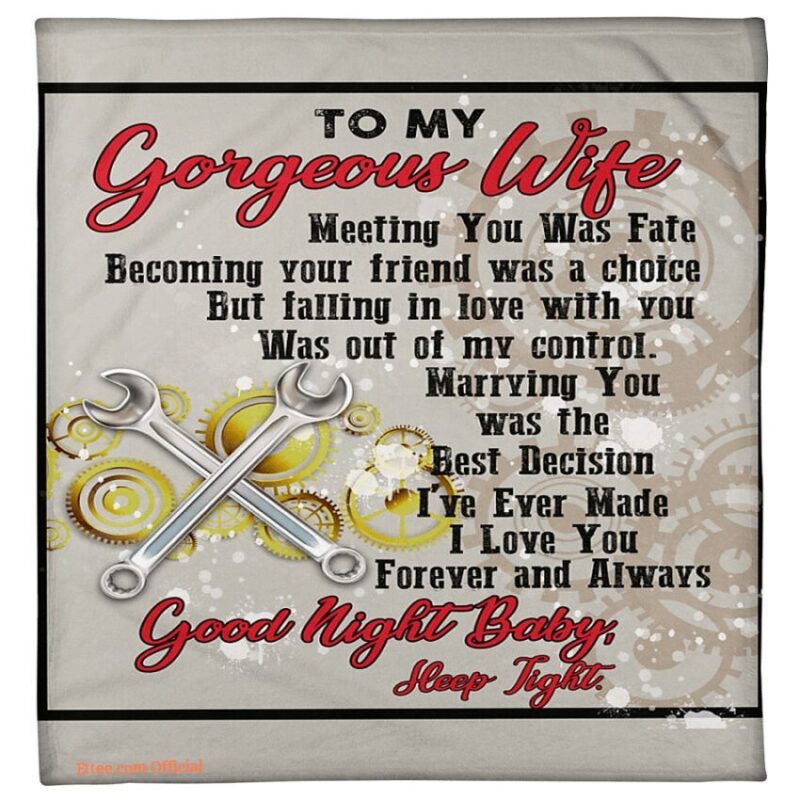 blanket for wife husband to wife marrying you was the best mechanic