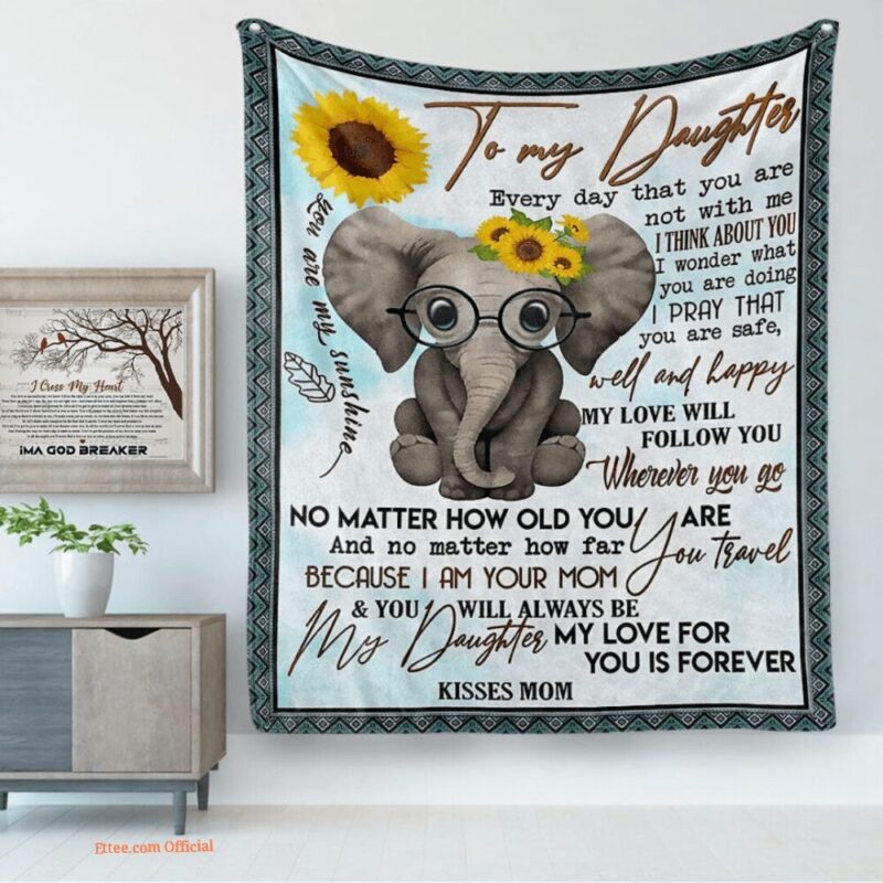 Baby Elephant Quilt Blanket To My Daughter From Mom Sunflower