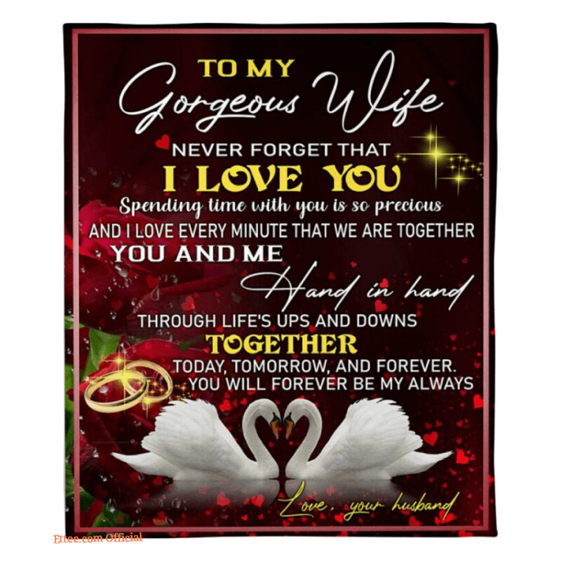 blanket for wife anniversary valentine white swan i love you