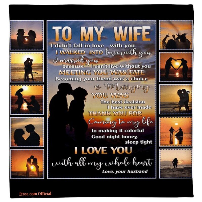 blanket for wife husband to wife meeting you was fate sunset