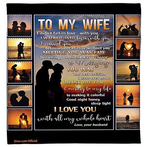 blanket for wife husband to wife meeting you was fate sunset - Super King - Ettee