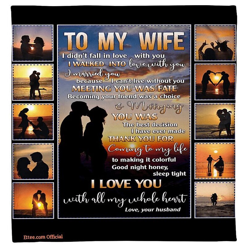 blanket for wife husband to wife meeting you was fate sunset - Super King - Ettee