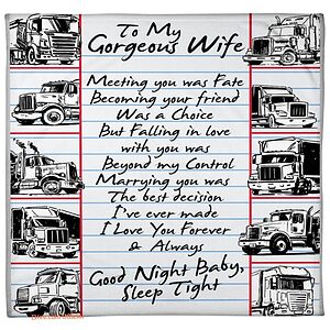 blanket for wife on valentine day truckers wife - Super King - Ettee