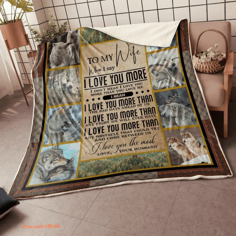 blanket for wife my wife wolf couple i love you