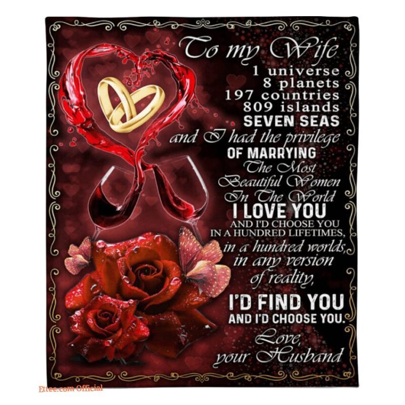 blanket for wife rosewine id find youid choose you