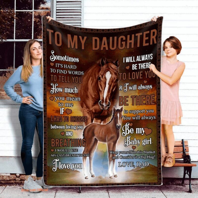 To My Daughter Horse Quilt Blanket. Light And Durable. Soft To Touch