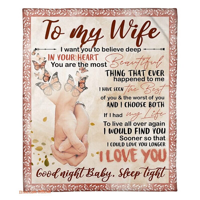 blanket for wife valentines day the most beautiful thing happended to me - Super King - Ettee