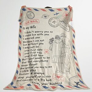 blanket for wifes valentine day consider it a big hug air mail - Super King - Ettee