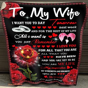 blanket for wifes valentine i want you today tomorrow next weekfor the rest of my life - Super King - Ettee