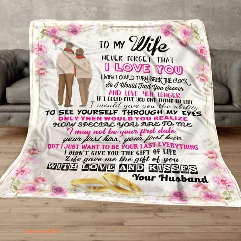 blanket for wifes valentine day with love kisses - Super King - Ettee