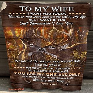 blanket for wife on valentine day all i want is you remember i love you - Super King - Ettee