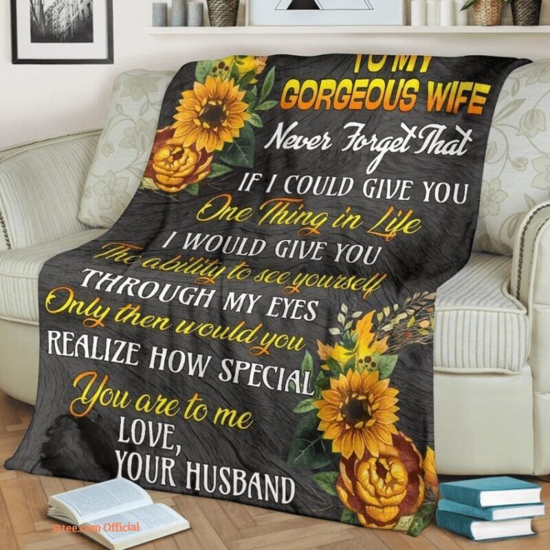 blanket for wife valentine day my gorgeous wife sunflower couple gift