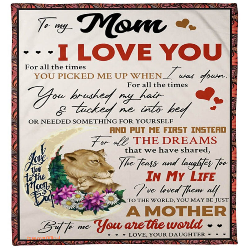 I Love Mom Quilt Blanket. Lightweight And Smooth Comfort