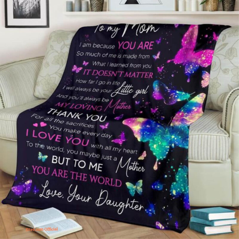 To My Mom Thank You For All Sacrifices Quilt Blanket Animal Gift