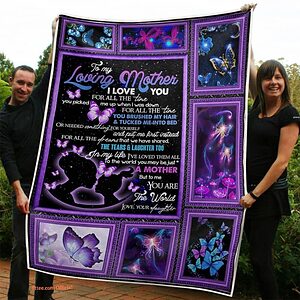 Mother Quilt Blanket To My Mom You Are The World Flower And Butterfly - Super King - Ettee