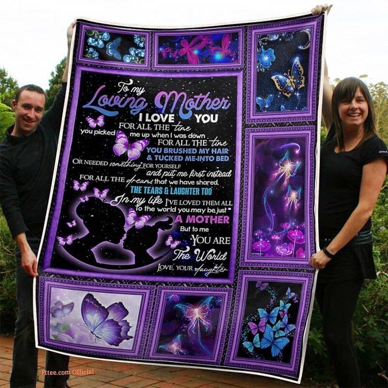 Mother Quilt Blanket To My Mom You Are The World Flower And Butterfly - Super King - Ettee