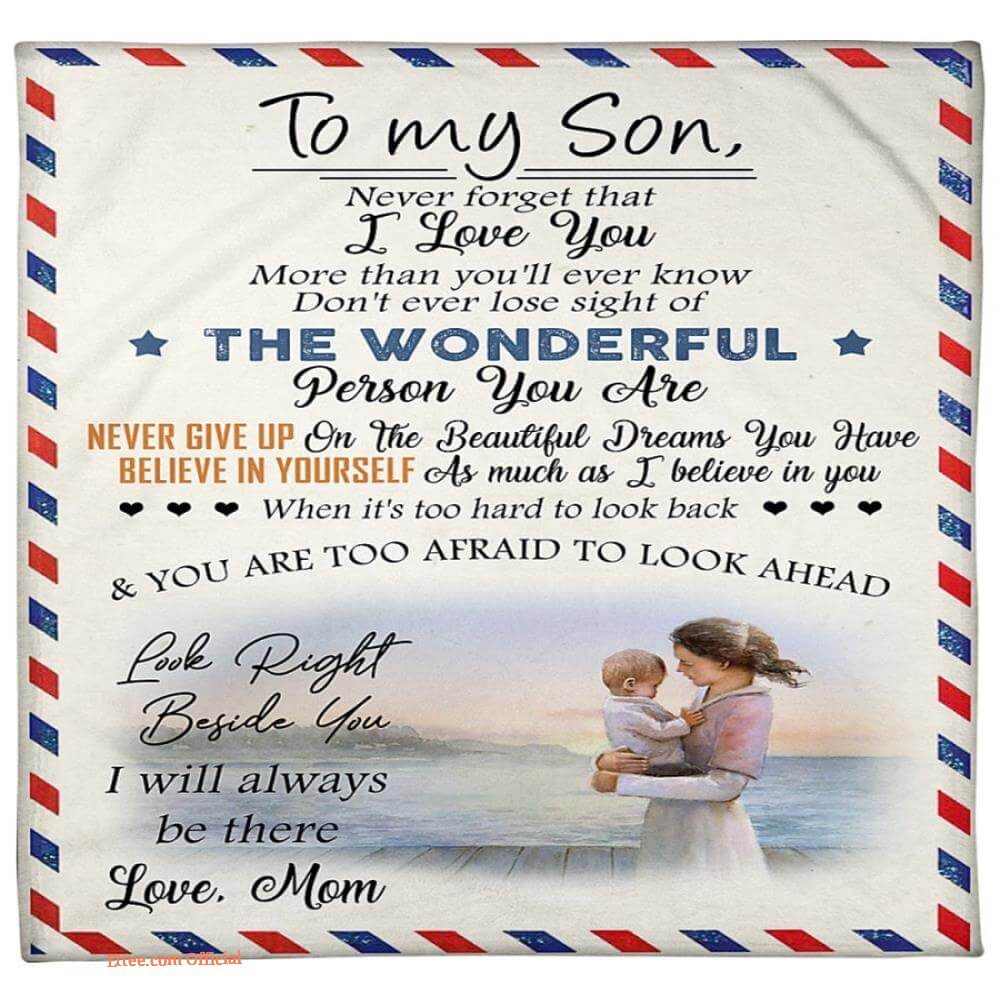to my son the wonderful person you are fleece blanket to my son the wonderful person you are fleece blanket - Ettee - Fleece-Blanket