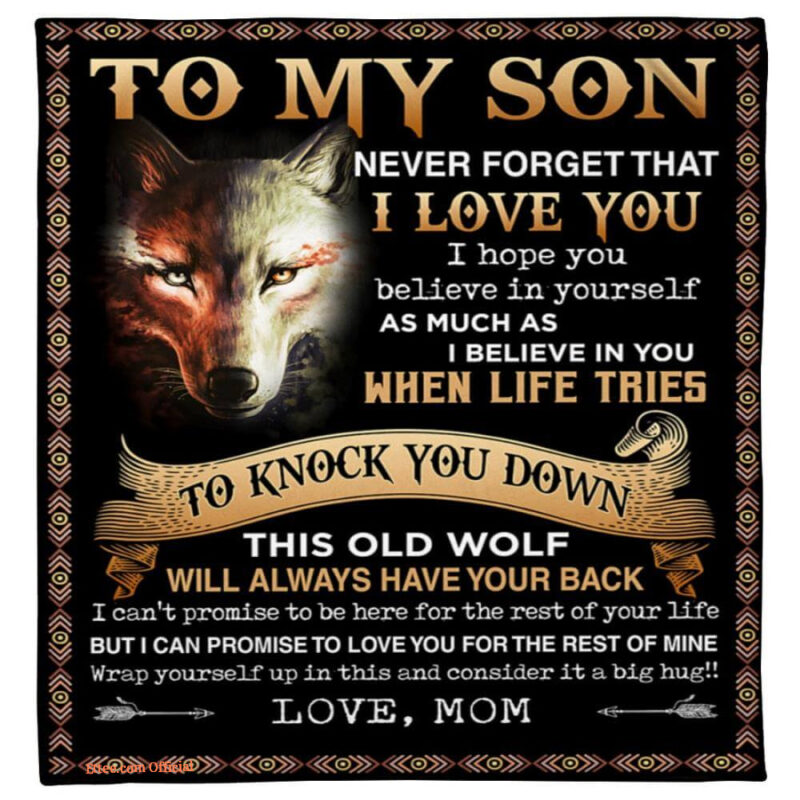 to my son to know you down wolf quilt blanket