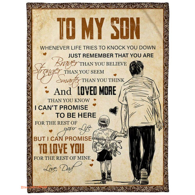 to my son whenever life tries to knock you down vintage blanket